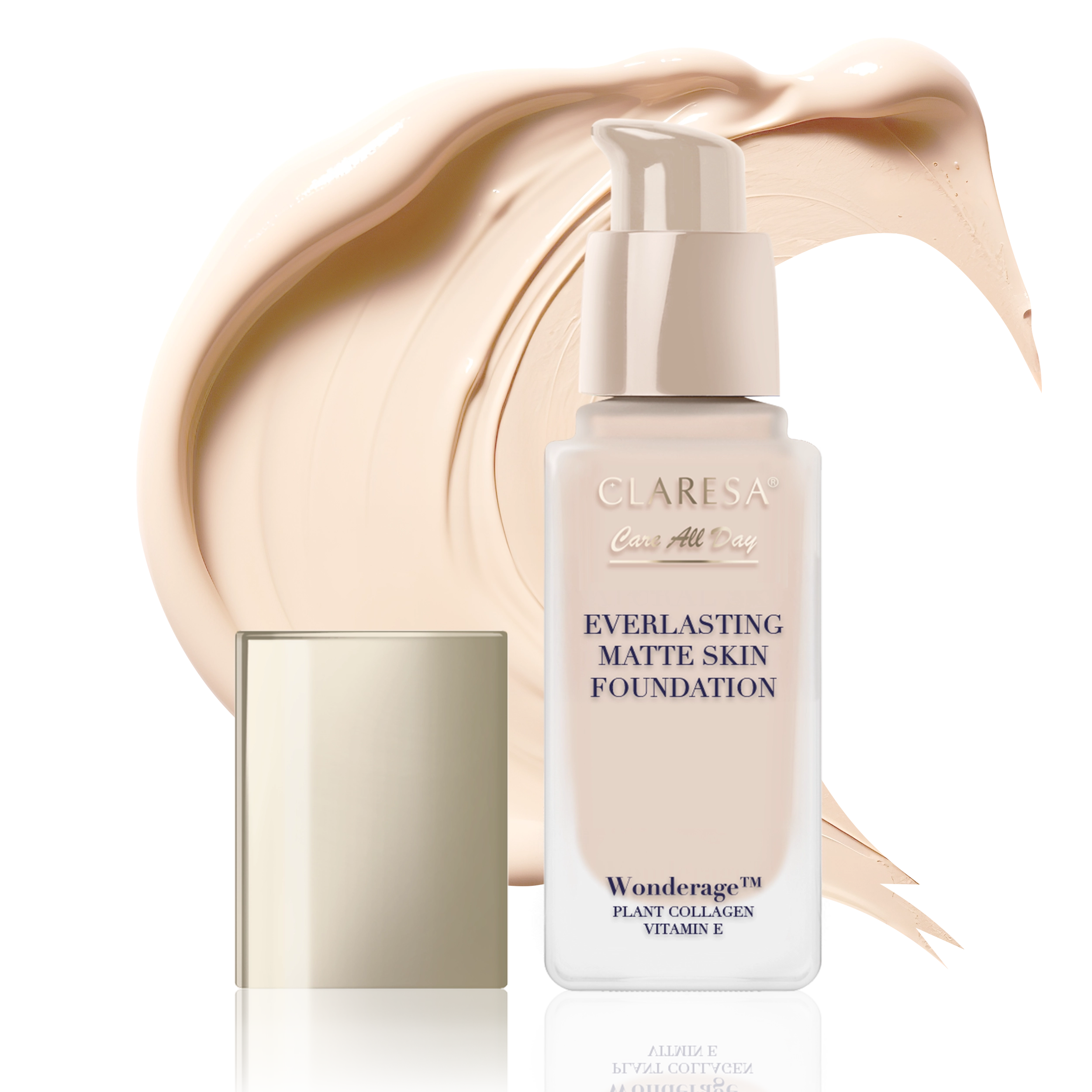 CLARESA Care All Day EVERLASTING MATTE SKIN FOUNDATION, Light Beige, Podkład matująco-wygładzający, 32ml