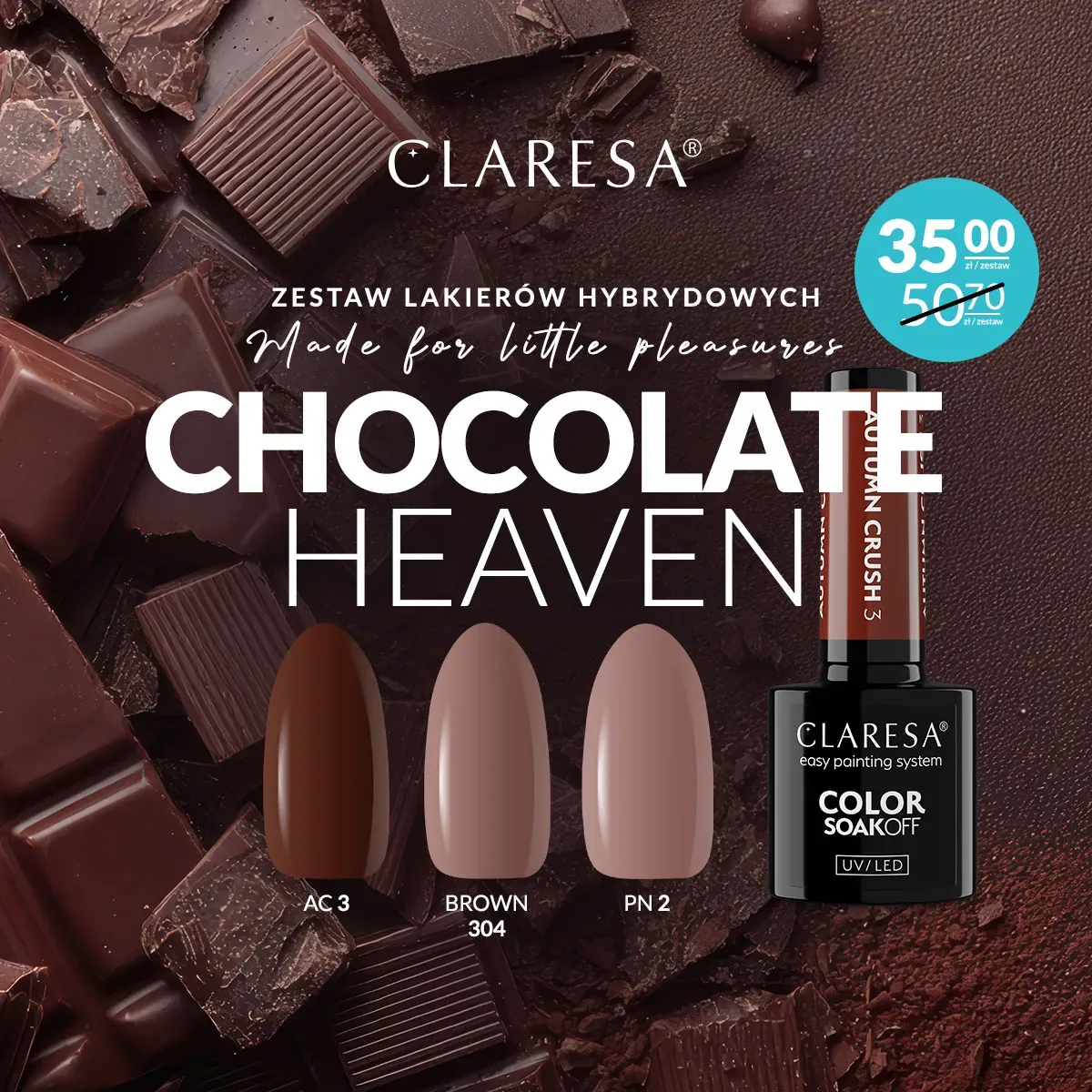 Chocolate Heaven - zestaw lakierów hybrydowych