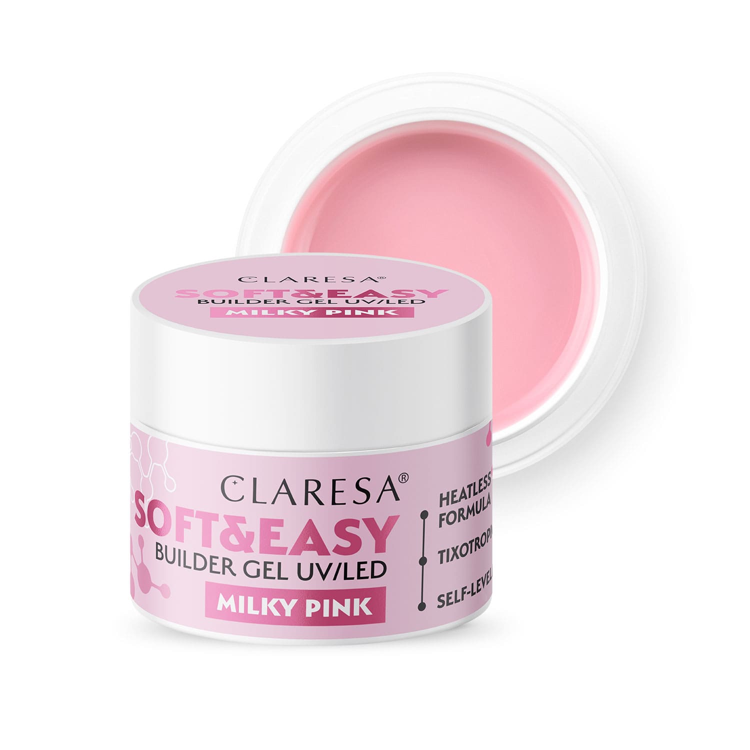 Claresa Żel budujący SOFT&EASY builder gel milky pink 90g